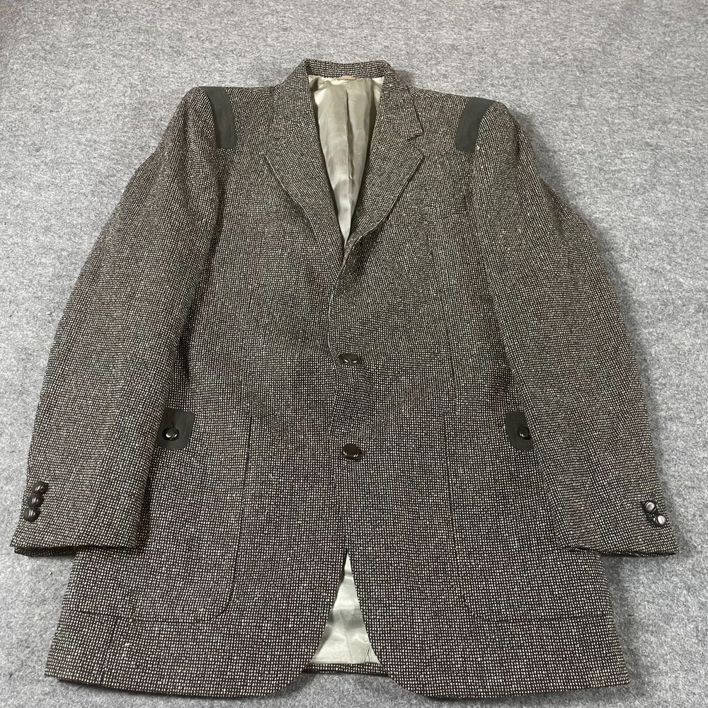 Rubin Blazer Mens 42 Gray Single Breasted Twill Pockets Lined Heavy Wool Wedding